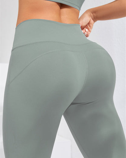 Women's Solid Color Casual High Waist Hip Lift Yoga Pants
